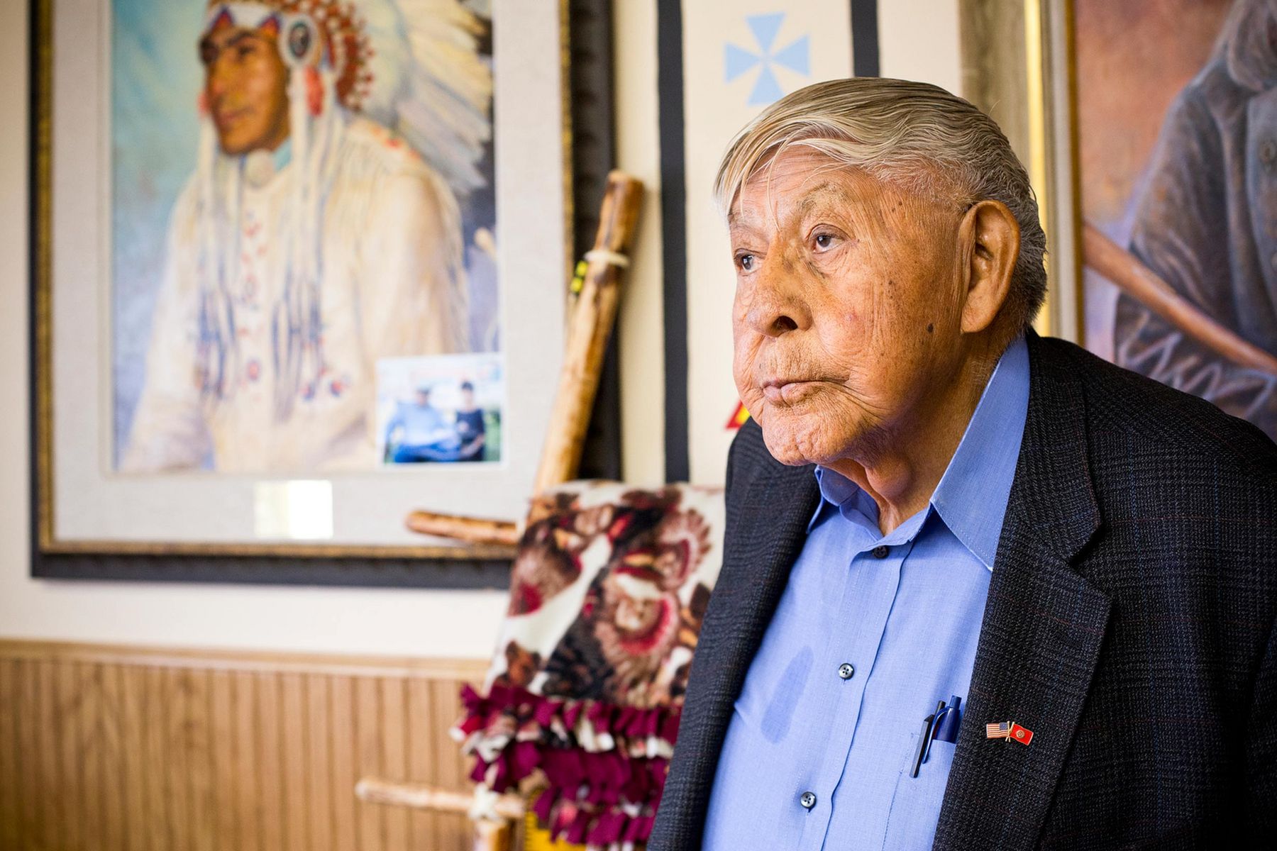 Earl Old Person, a Blackfeet Tribal Leader in his office in downtown Browning, Montana.

For years, Earl has been fighting to protect the Badger-Two Medicine land from oil & gas drilling, as this land is sacred to the Blackfeet people. 